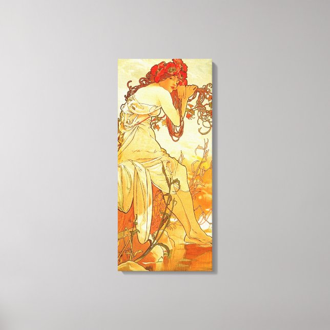 Alphonse Mucha Summer Canvas Poster (Framsida)
