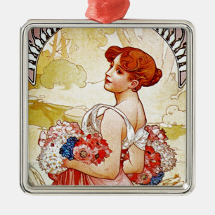 Alphonse Mucha Summer Julgransprydnad Metall