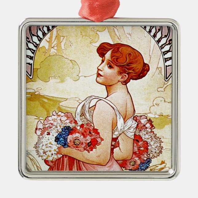 Alphonse Mucha Summer Julgransprydnad Metall (Framsidan)
