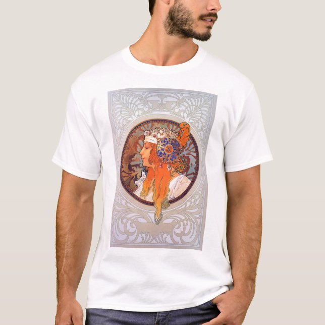 Alphonse Mucha T Shirt (Framsida)