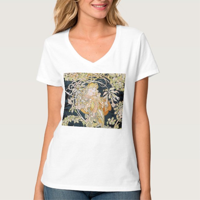 “Alphonse Mucha” T Shirt (Framsida)