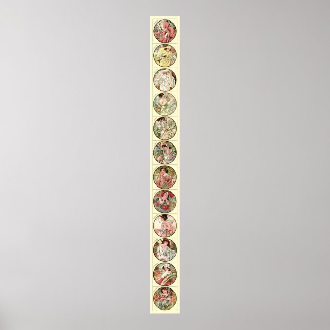 Alphonse Mucha tolv månader om året Poster (Framsidan)