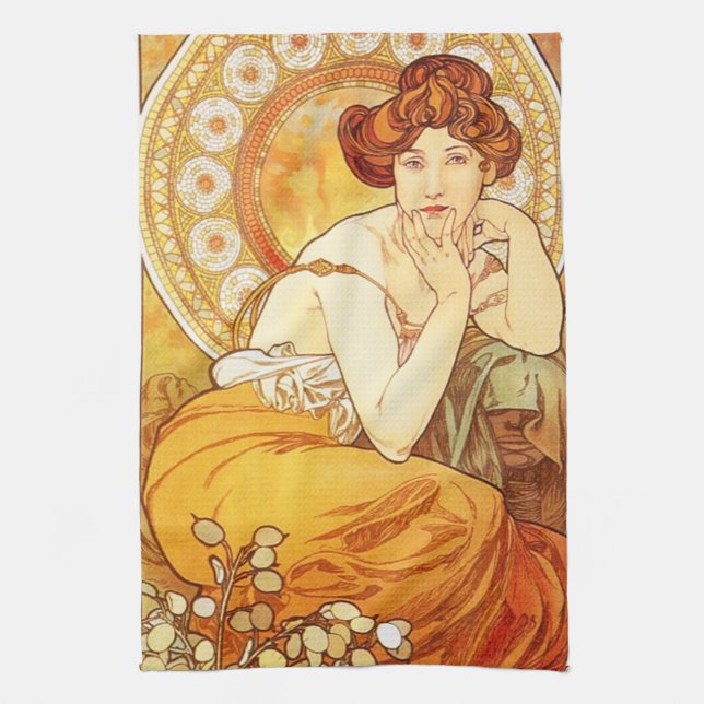 Alphonse Mucha Topazkökshandduk Kökshandduk (Vertikal)