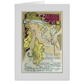 Alphonse Mucha, utläggningaffisch, 1896. Hälsningskort