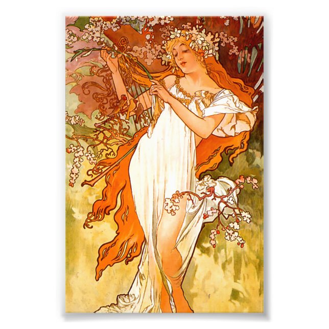 Alphonse Mucha Vår Fototryck (Framsidan)