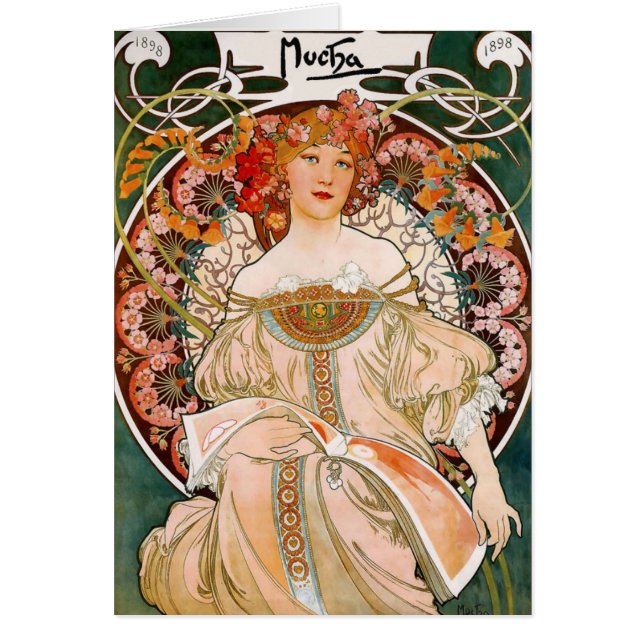 Alphonse Mucha - vår Hälsningskort (Framsidan)