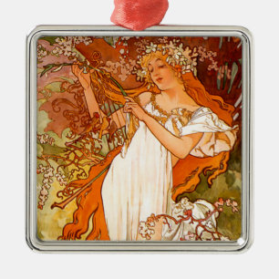 Alphonse Mucha Vår Julgransprydnad Metall