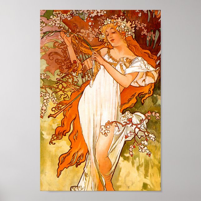 Alphonse Mucha Vår Poster (Framsidan)