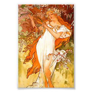 Alphonse Mucha Våren Fototryck