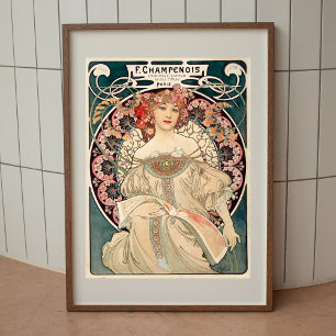Alphonse Mucha vintage affisch wall art