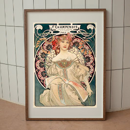 Alphonse Mucha vintage affisch wall art