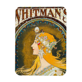 Alphonse Mucha Vintage Whitmans Ad Magnet
