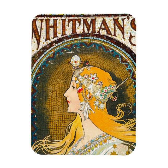 Alphonse Mucha Vintage Whitmans Ad Magnet (Vertikal)