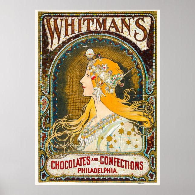 Alphonse Mucha Vintage Whitmans Ad Poster (Framsidan)