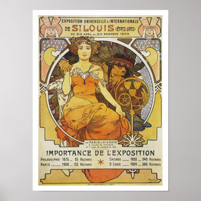 Alphonse Mucha vintageaffisch  Poster (Framsidan)