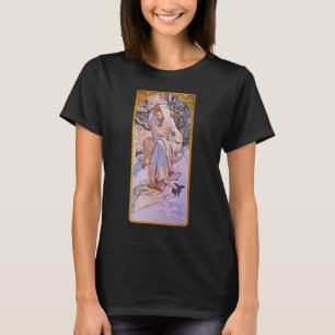 Alphonse Mucha Vintersäsong, Vintage Art Nouveau T Shirt