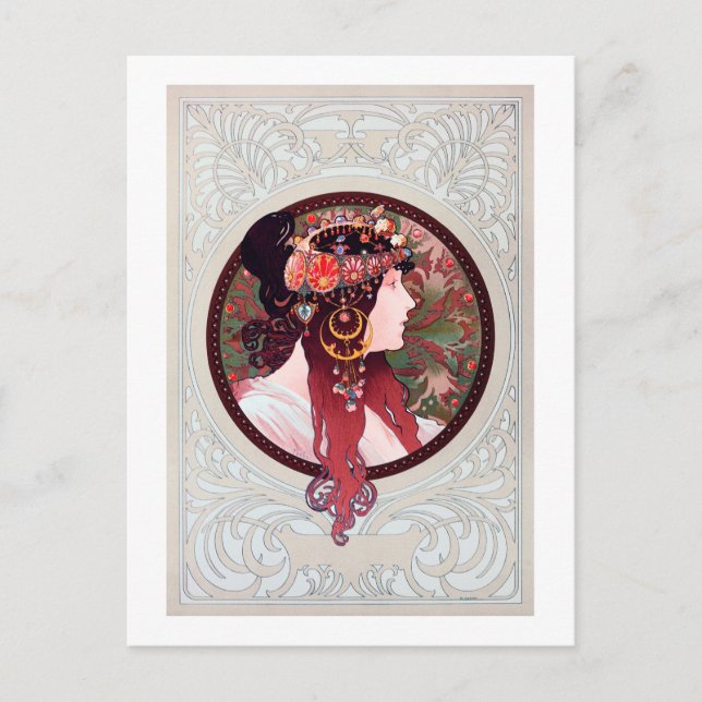 Alphonse Mucha Vykort (Framsida)