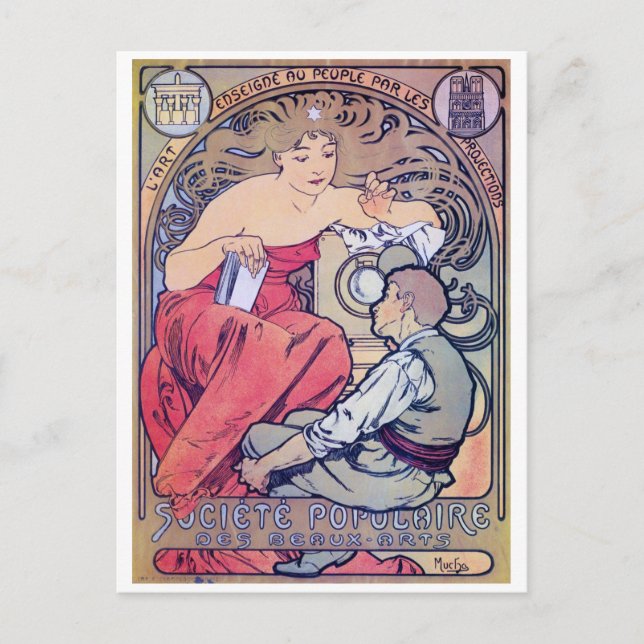 Alphonse Mucha Vykort (Framsida)