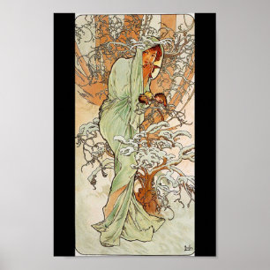  Alphonse Mucha - Winter Print Poster