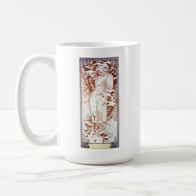 Alphonse Mucha - Winter White Kaffemugg (Vänster)