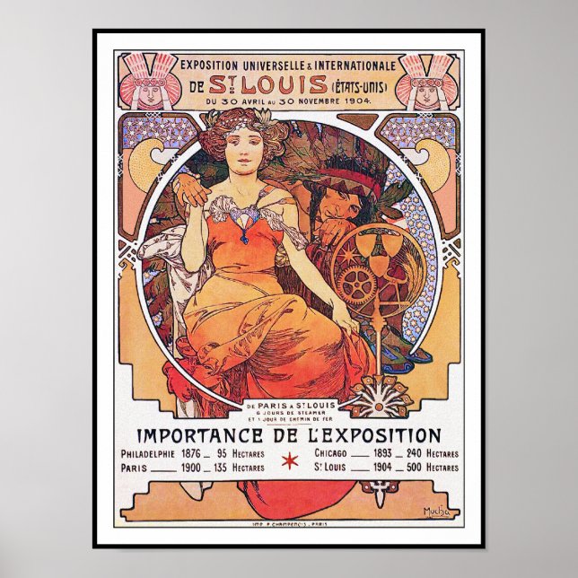 Alphonse Mucha - World's Fair 1904 St. Louis Poster (Framsidan)