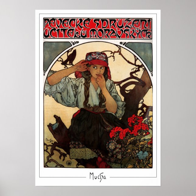 Alphonse Mucha Zedign konstaffisch #374 Poster (Framsidan)