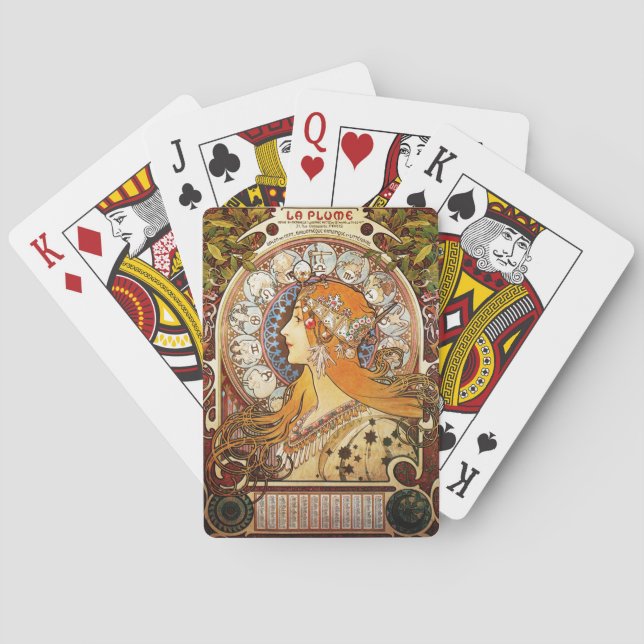 Alphonse Mucha Zodiac Casinokort (Baksidan)