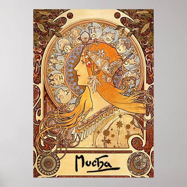 Alphonse Mucha - Zodiac Poster (Framsidan)