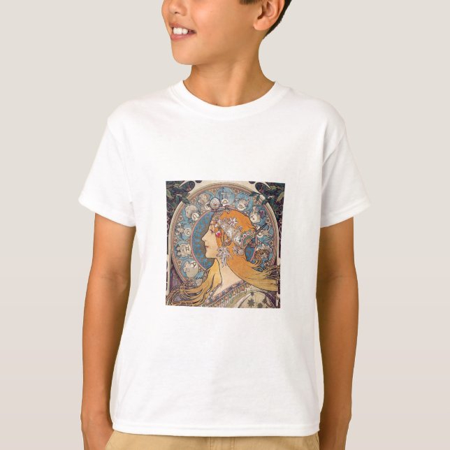 Alphonse Mucha , “Zodiac” T-shirt (Framsida)