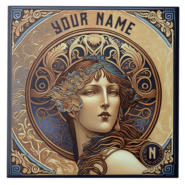 Alphonse Mucha Zodiac Wall Decor Art nouveau Kakelplatta (Framsidan)