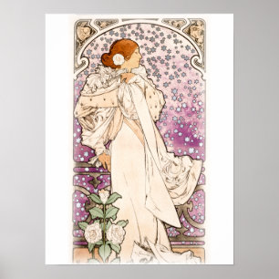 Alphonse Mucha   Zodiaque   La dame, aux camelias Poster