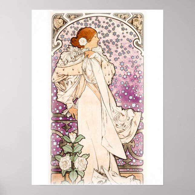 Alphonse Mucha | Zodiaque | La dame, aux camelias Poster (Framsidan)