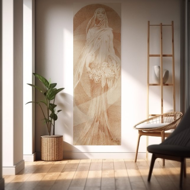 Alphonse Mucha's "Evocation" Female Sketch 1897 Poster (Skapare uppladdad)