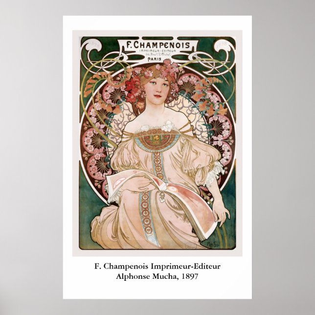 Alphonse Muchas F. Champenois Imprimeur-Editeur Poster (Framsidan)
