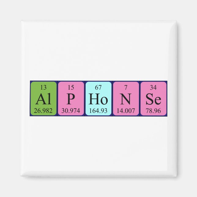 Alphonse Periodisk bord namn magnet (Framsidan)