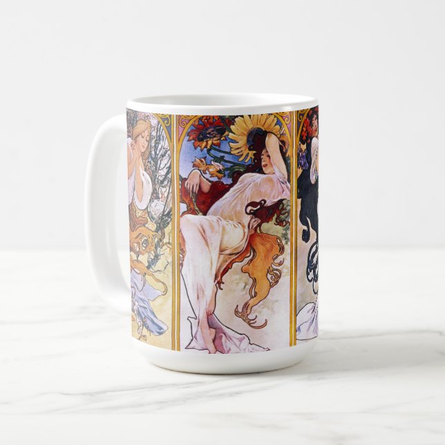 Alphonso Mucha Illustrations on a Coffee Mugg (Framsida vänster)