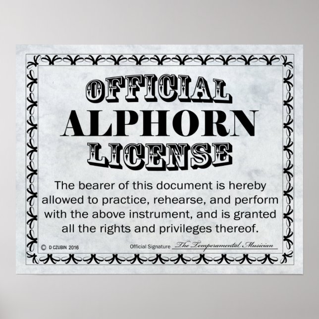 Alphorn License Poster (Framsidan)
