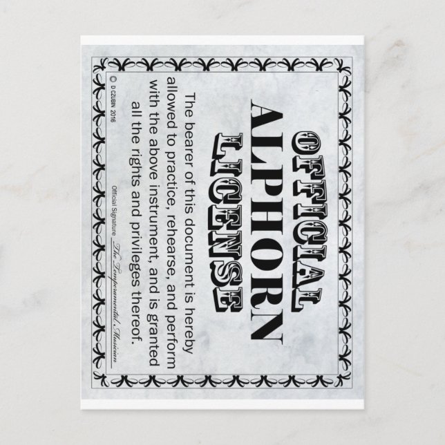 Alphorn License Vykort (Framsida)