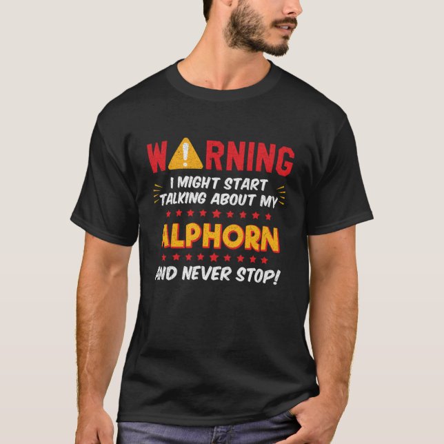 Alphorn Musical Instrument Horn Joke Graphic T Shirt (Framsida)
