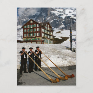 Alphorn Musician in Kleine Scheidegg Schweiz Vykort