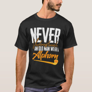 Alphorn Old Man Music Instrument Schweiz Alpernor T Shirt