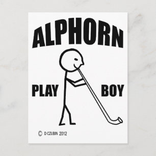 Alphorn Play Boy Vykort
