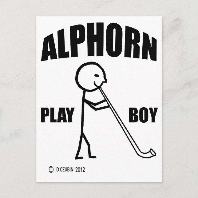 Alphorn Play Boy Vykort (Framsida)