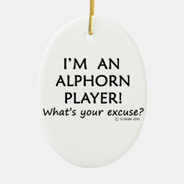 Alphorn Player Ursäkta Julgransprydnad Keramik