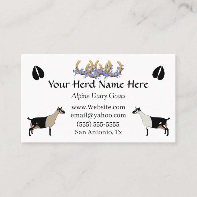 Alpin Dairy Goat Visitkort (Framsida)