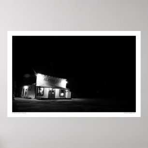 Alpin gästgivargård (b&w) poster