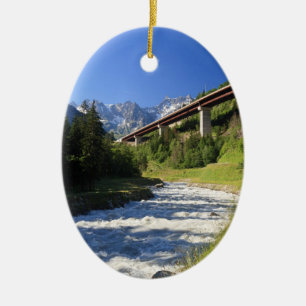 Alpin huvudväg julgransprydnad keramik