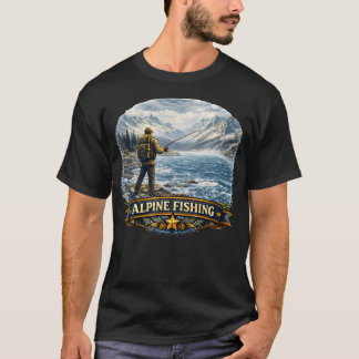 Alpin Sjö Fiskare Bergsvildmark T Shirt