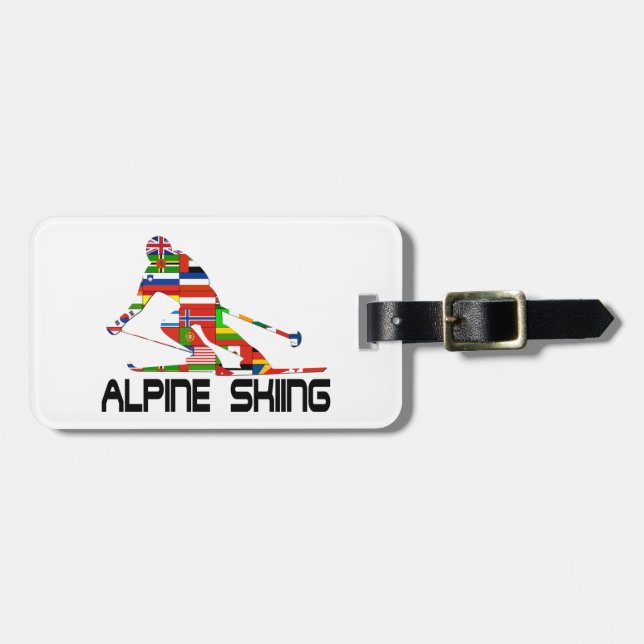 Alpin skidåkning bagagebricka (Horisontell Framsida)