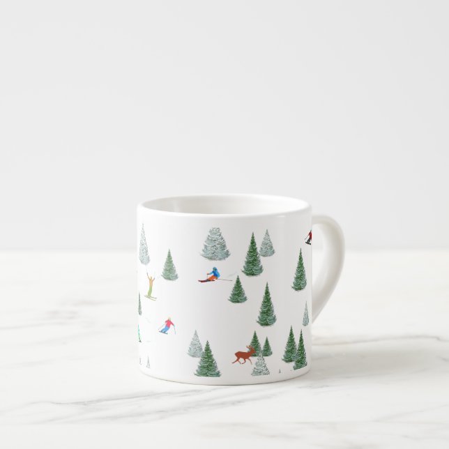 Alpin skidåkning illustration  espressomugg (Framsida höger)